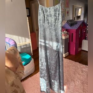 Lulu's Silver Floral Dress